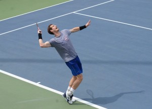 Andy Murray (*87 / GBR) - 1st service in the practice - 1 of 3 - deuce side - loading - 2016 US.Open - NYC
