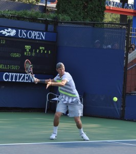Jack Sock (*92 / USA) - forehand in the match - 1 of 1 - follow through 1 - 2010 US.Open - New York